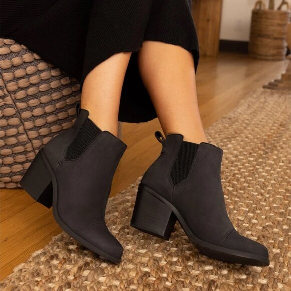 Toms Booties Women's Heeled "The Everly" heeled OrthoLite® insole Black Size 8 - Picture 12 of 12